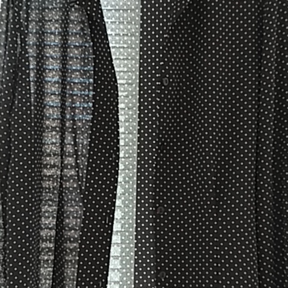 Liz Claiborne Black & Cream Polka Dot Sheer Blouse - Picture 7 of 8